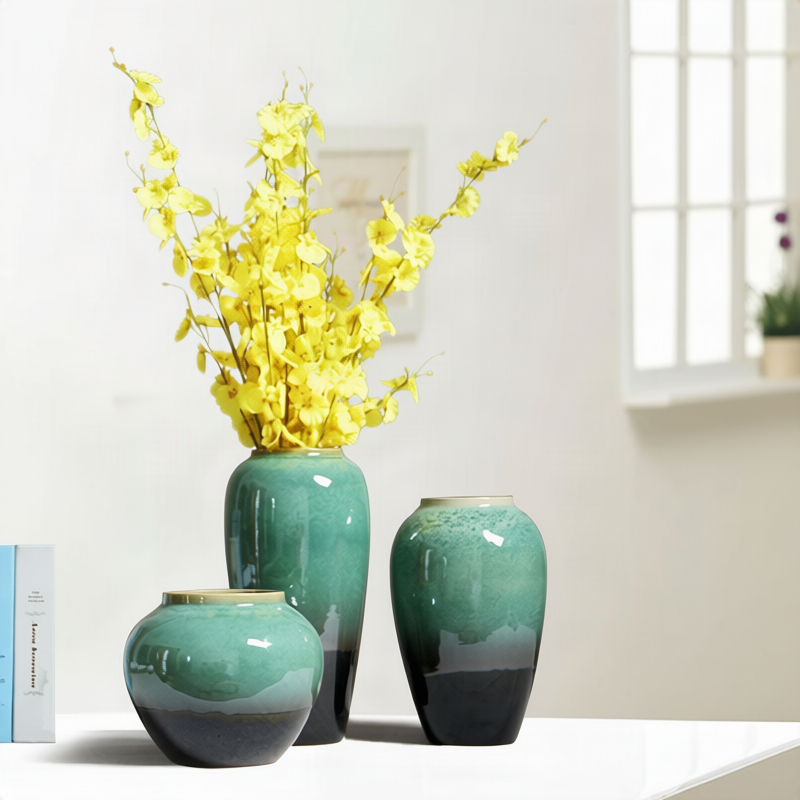 Keramikblumenvase, modern, handwerklich