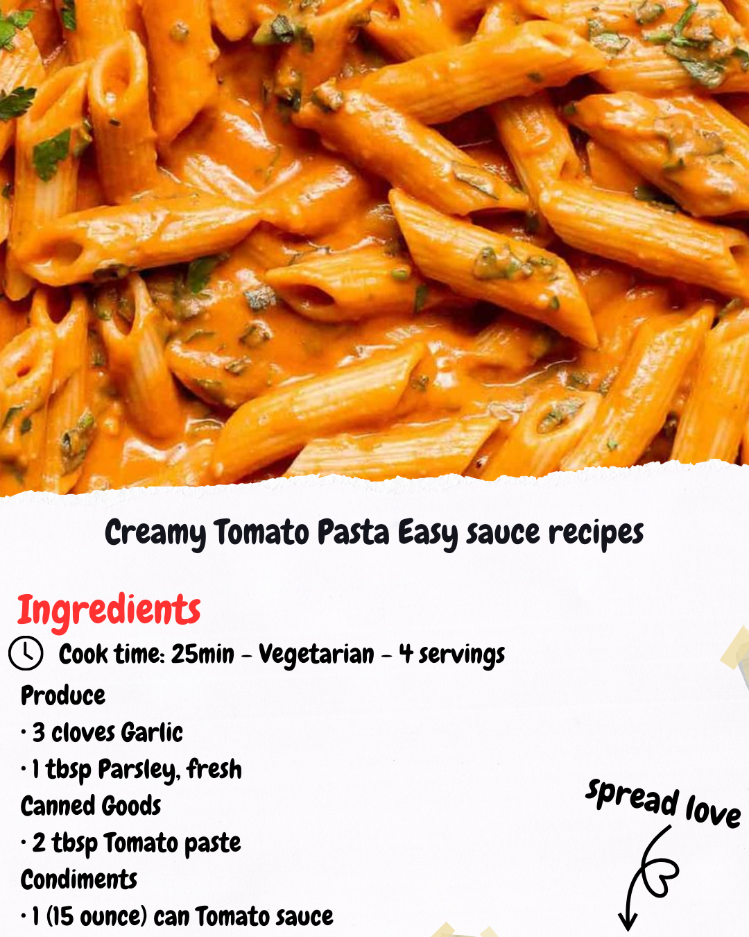 Creamy Tomato Pasta Easy sauce recipes