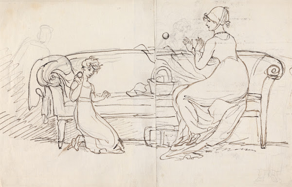 Mrs West and Daughter Playing Catch
