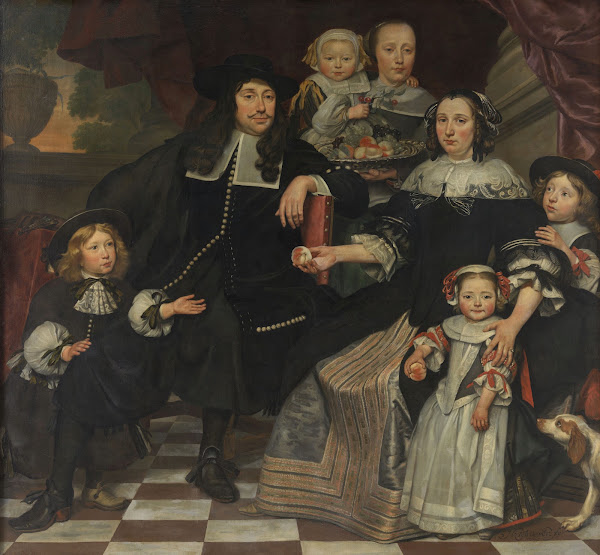 A family on the terrace of a country house 1669