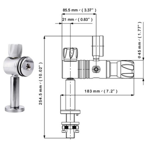 Labline S22 Regulator Post Mount Bench/Suspended Version - Bench-Mounted Gas Taps by Southern CGS
