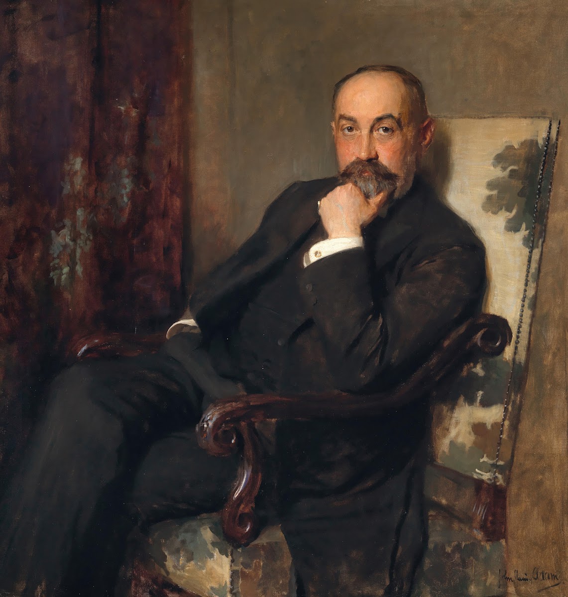 Portrait of Sheep Wool Manufacturer Emil Schwarz 1863 1939 in an Armchair