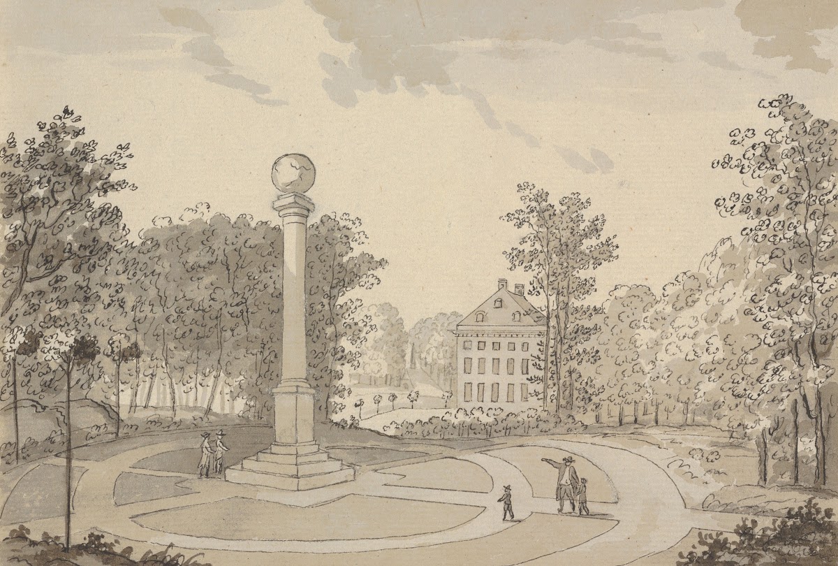 View of Naesse castle and De Conincks Column from the East ca 178084