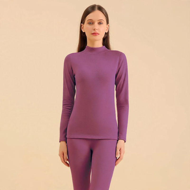 Thermal set for men and women, lamb fleece imitation, high collar