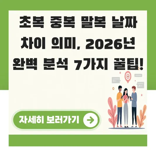 초복 중복 말복 날짜 차이 의미
