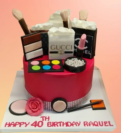 Makeup & Shopping Themed Birthday Cake CB-NC745