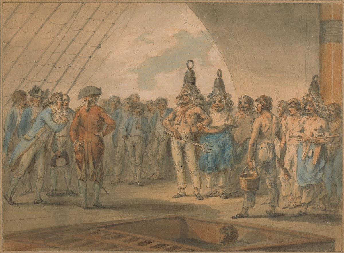 Crossing the Line Ceremony on Board the Ship Vestal
