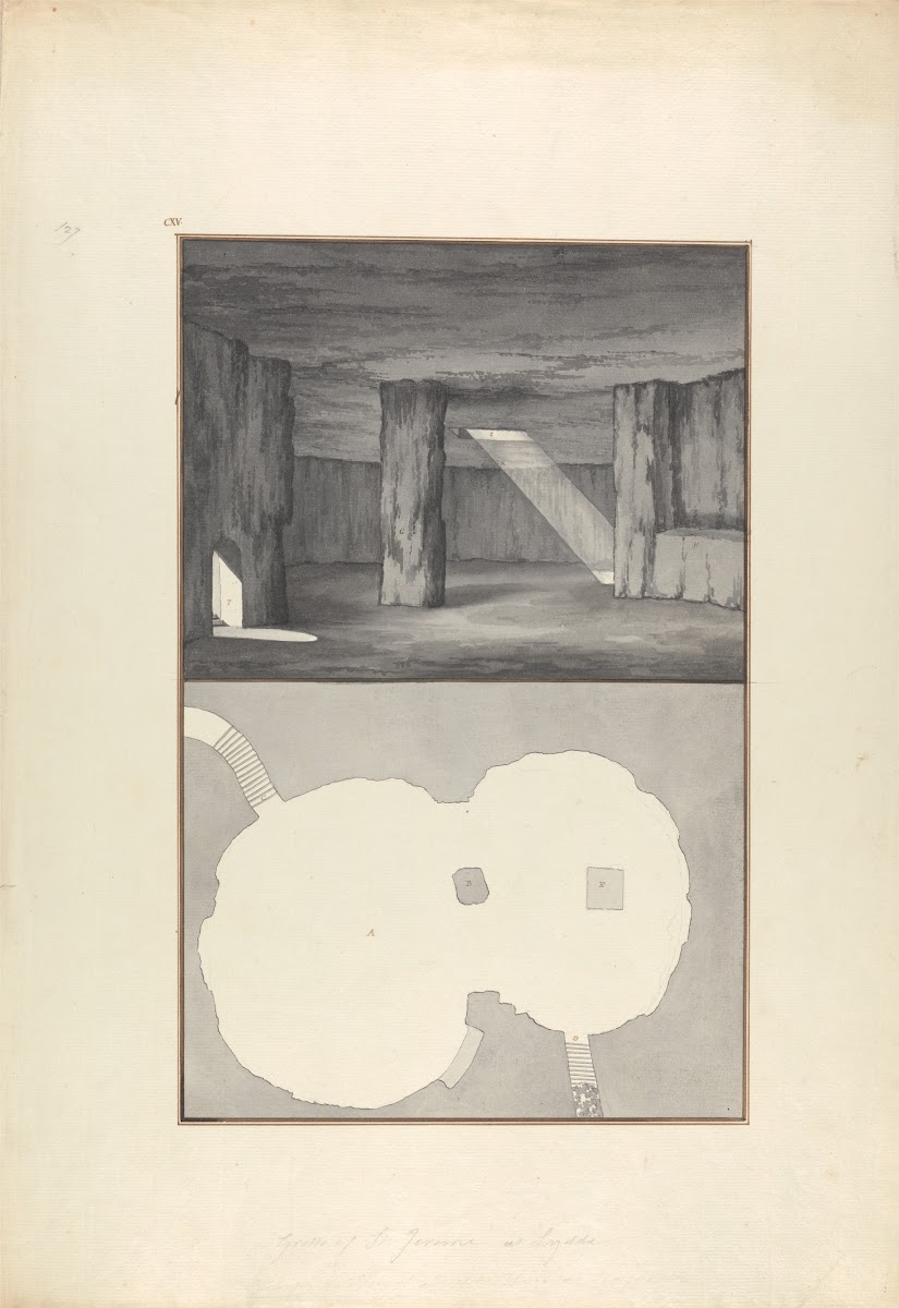 View and Plan of the Grotto of St Jerome at Lydda Lod ca 1750