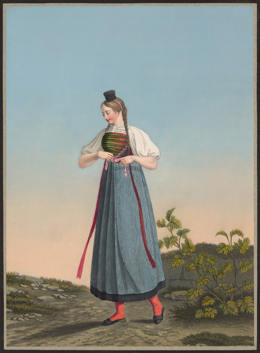 Laurette Ackermann Jeune campagnarde de Hallau Canton de Schaffhouse 1825 1830