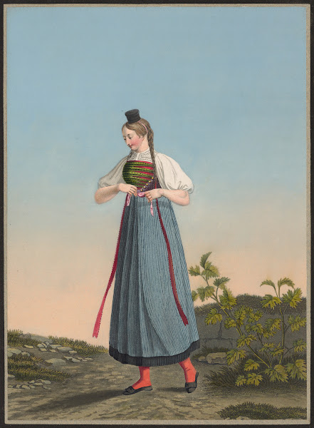 Laurette Ackermann Jeune campagnarde de Hallau Canton de Schaffhouse 1825 1830