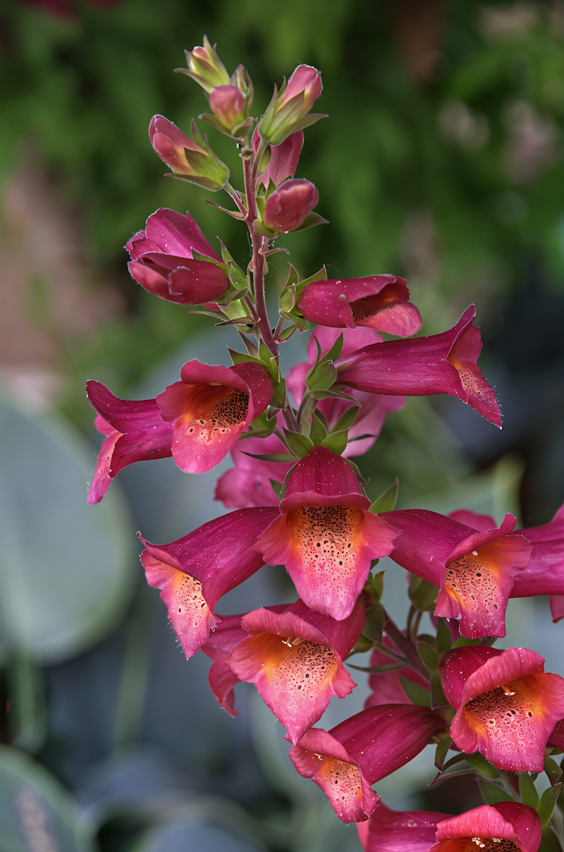 Digitalis Digiplexis Illumination Raspberry in piena fioritura in un giardino misto