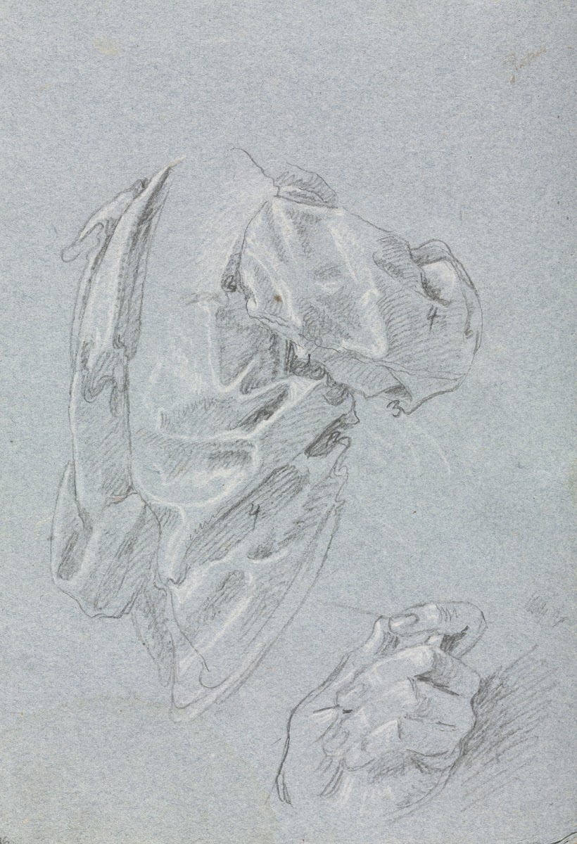 Drapery study with left hand 1760