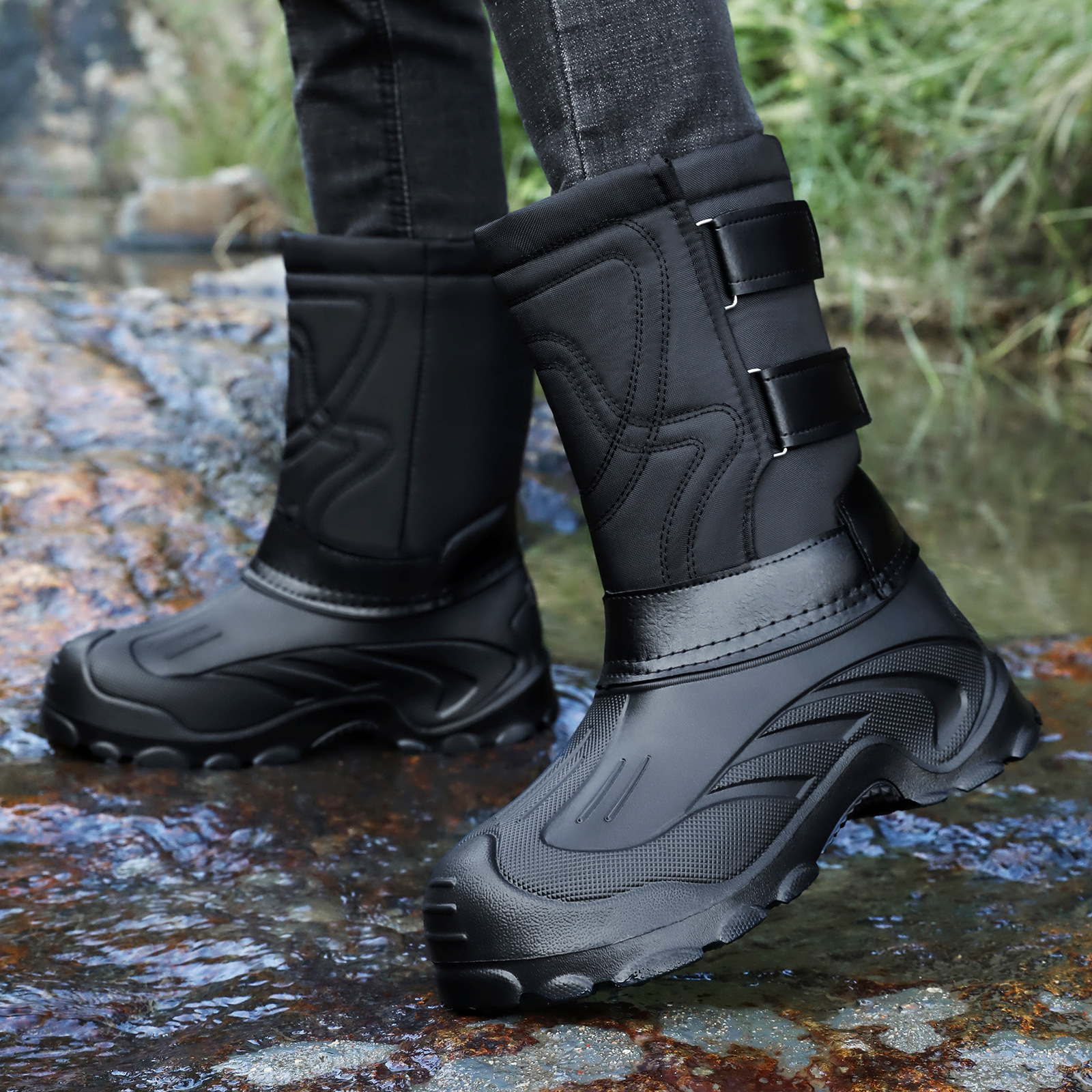 Lined Men's Winter Slip-On Boots