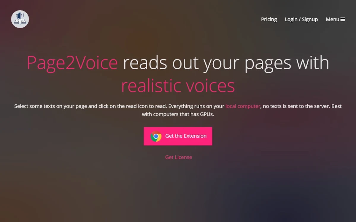 Captura de Page2Voice