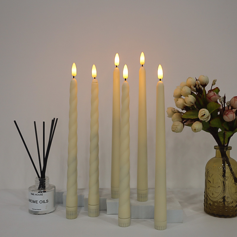 LED Pillar Candle Set with Remote Control, Plastic