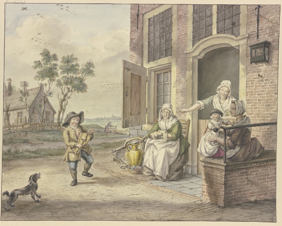 Savoyardenknabe vor einem Hause tanzend 1772