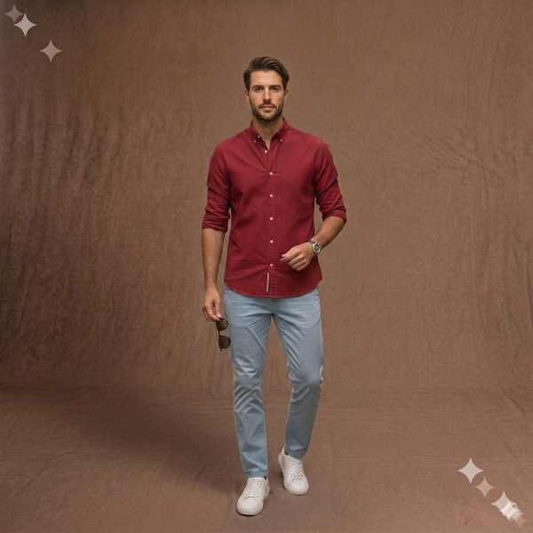Camisa Vino Tinto Tommy Hilfiger