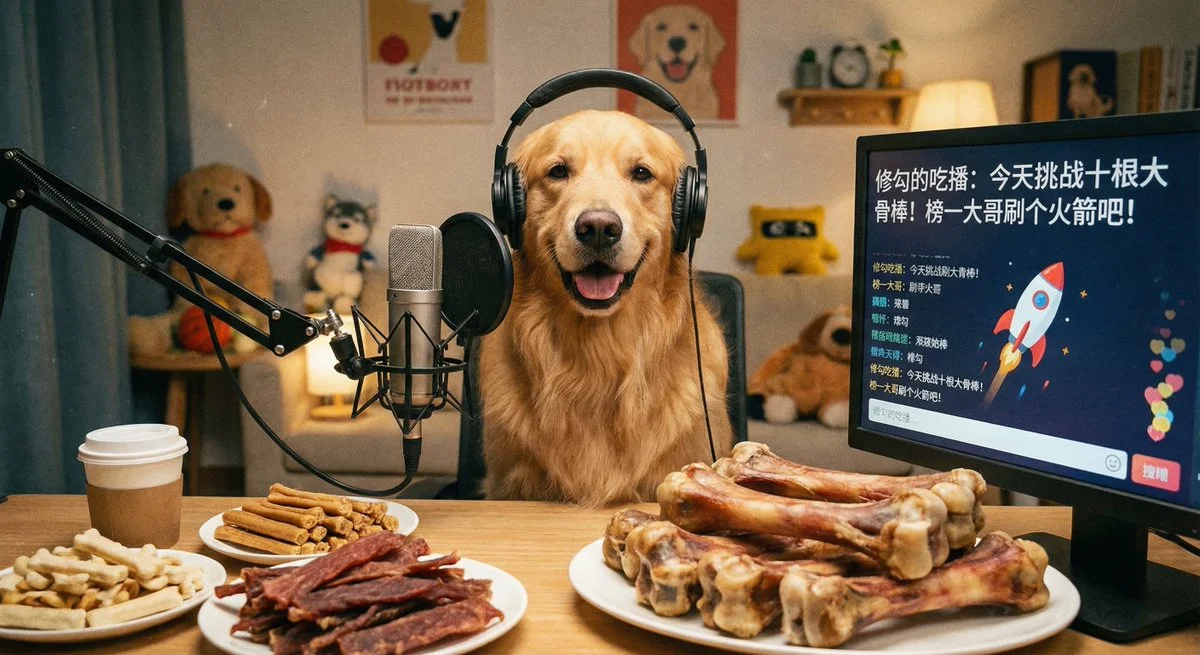 Un golden retriever desafía a diez huesos grandes en una transmisión en vivo: ¡Se revela el título!