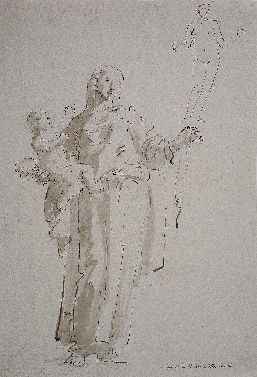 Madonna mit dem Rosenkranz und weiblicher Akt ca 1735  1740