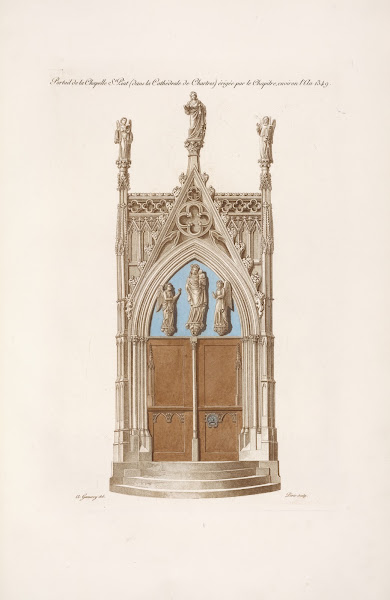 Portail de la chapelle St Piat dans la cathédrale de Chartres érigée par le chap