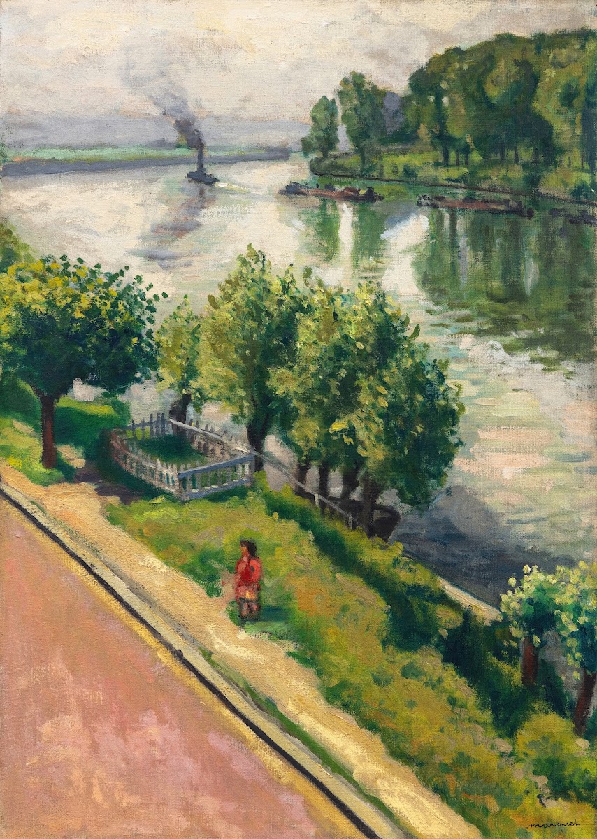 Petite fille au bord de leau La Frette 1945