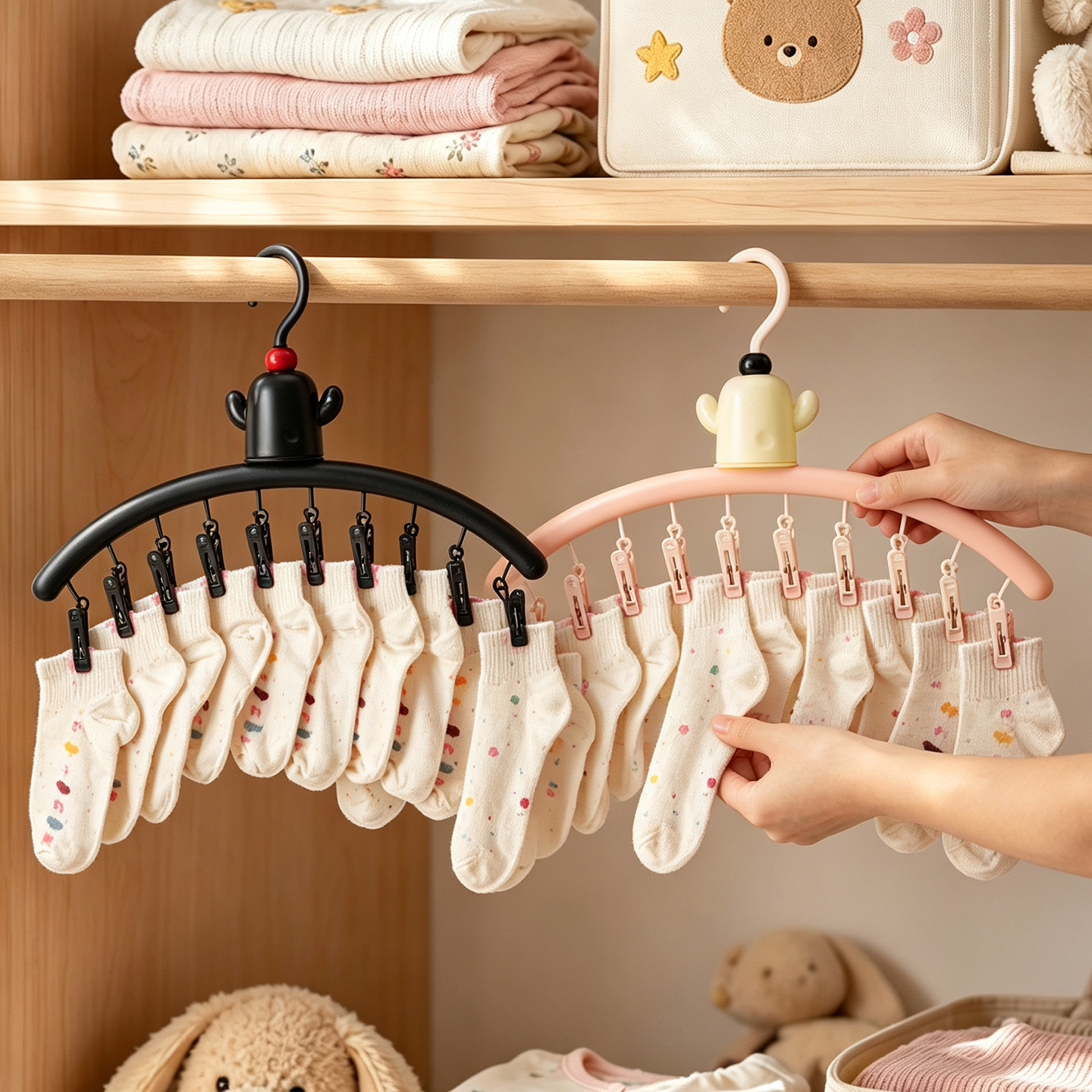 Drying rack cactus design, multiple clips