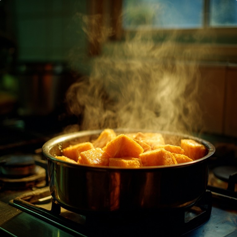 촉촉한 고구마 단면