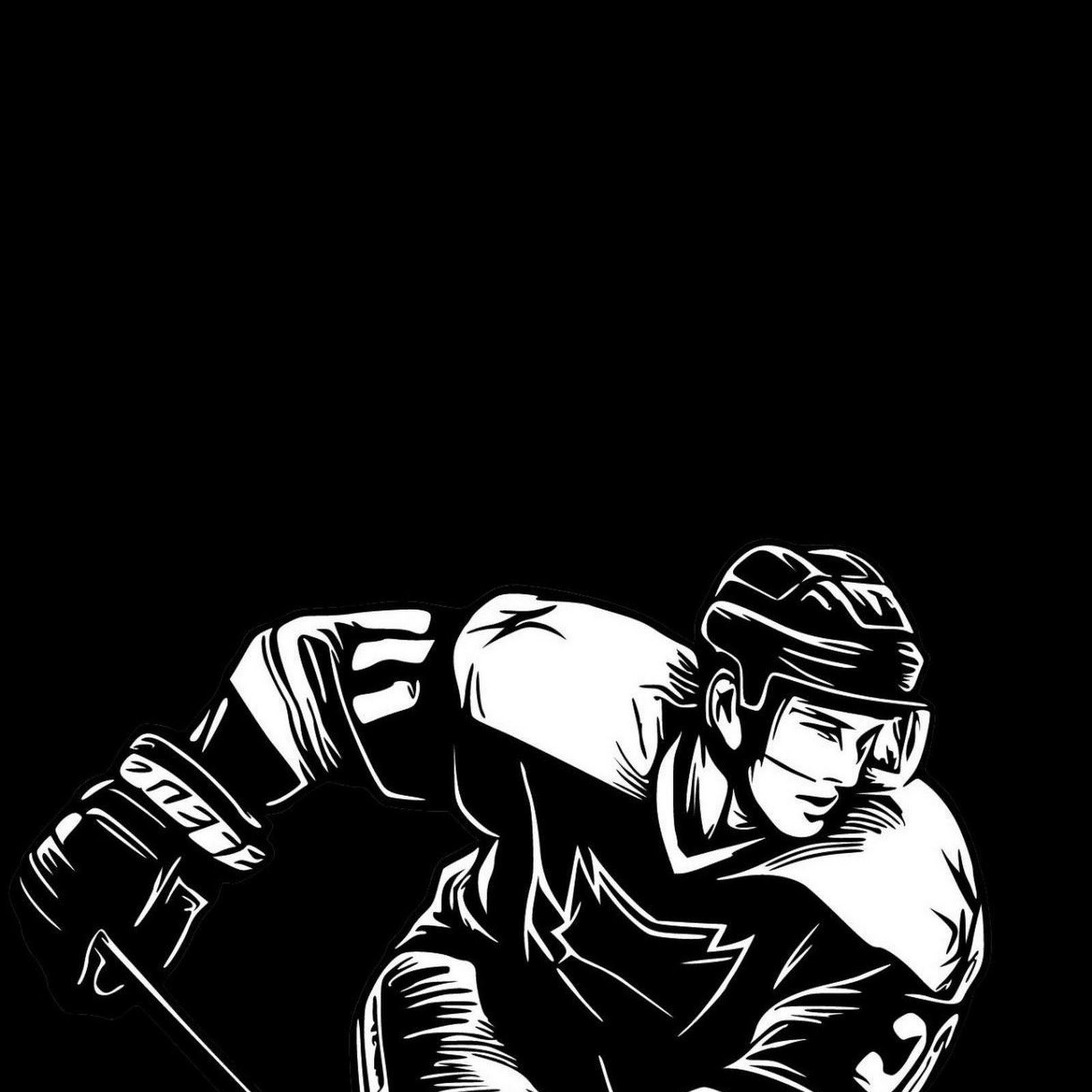 Download Ice Hockey Player Illustration Full HD iPhone