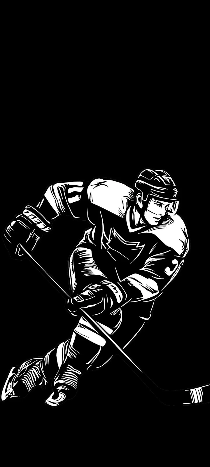 Ice Hockey Player Illustration - Vector Illustration Full HD iPhone Wallpaper (1220x2711)