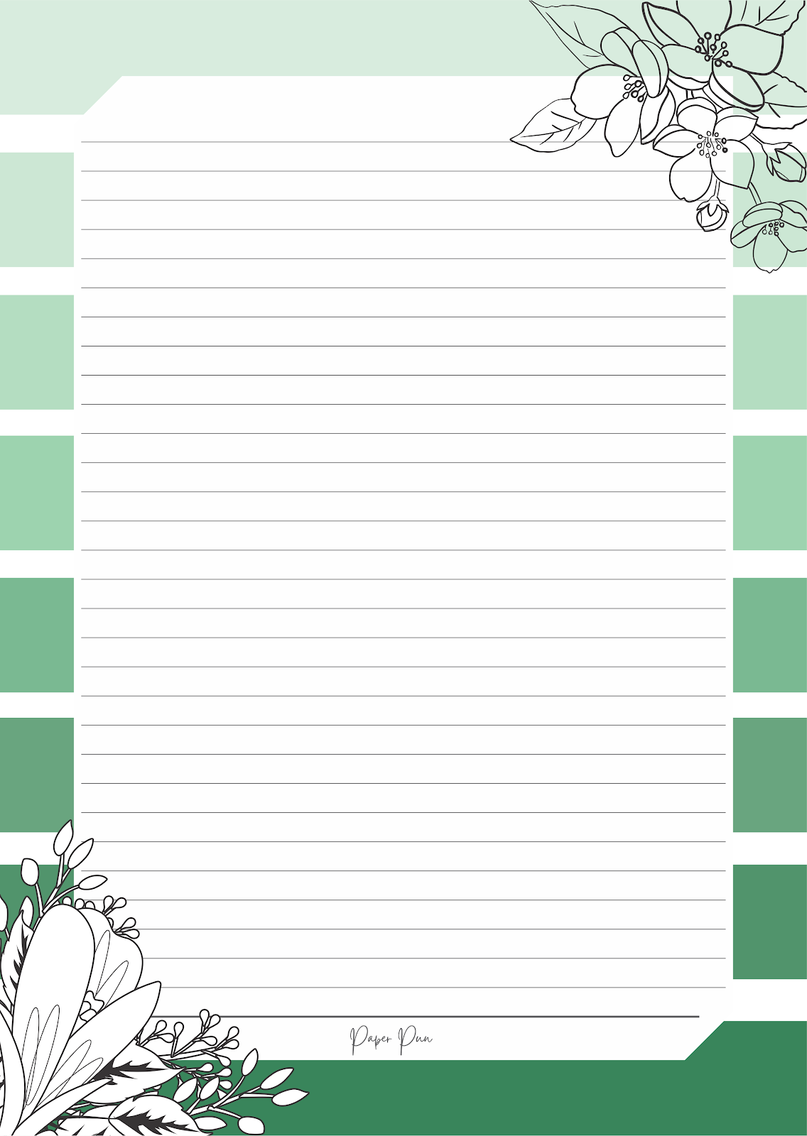 Designer Sheets — Botanical Floral Garden (Pack of 100)