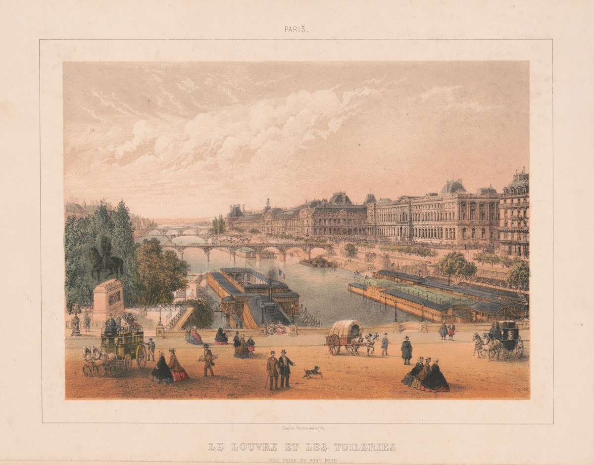 Paris Le Louvre et les Tuileries vue prise du Pont Neuf 1870 1879