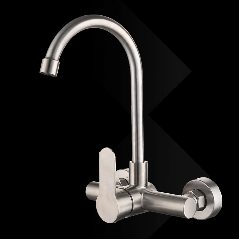 Flush-mounted kitchen faucet with ceramic valve