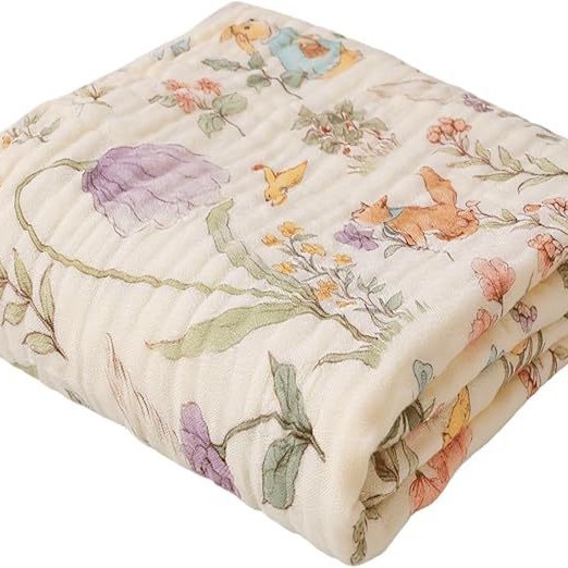 Babydecke aus Baumwolle, 6-lagig, 103 x 103 cm