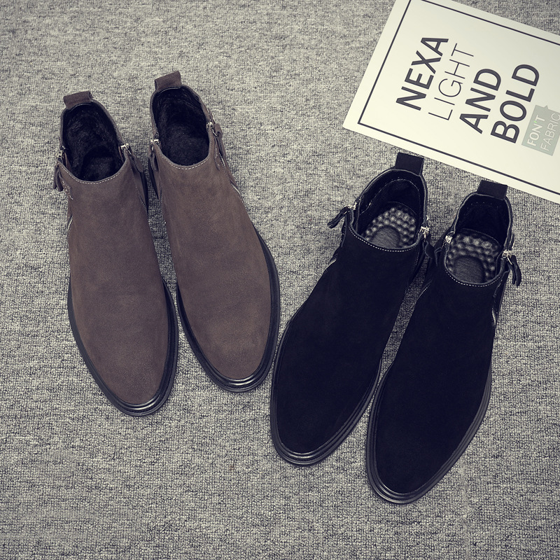 Herren Chelsea-Stiefel, Wildleder-Optik, gefüttert