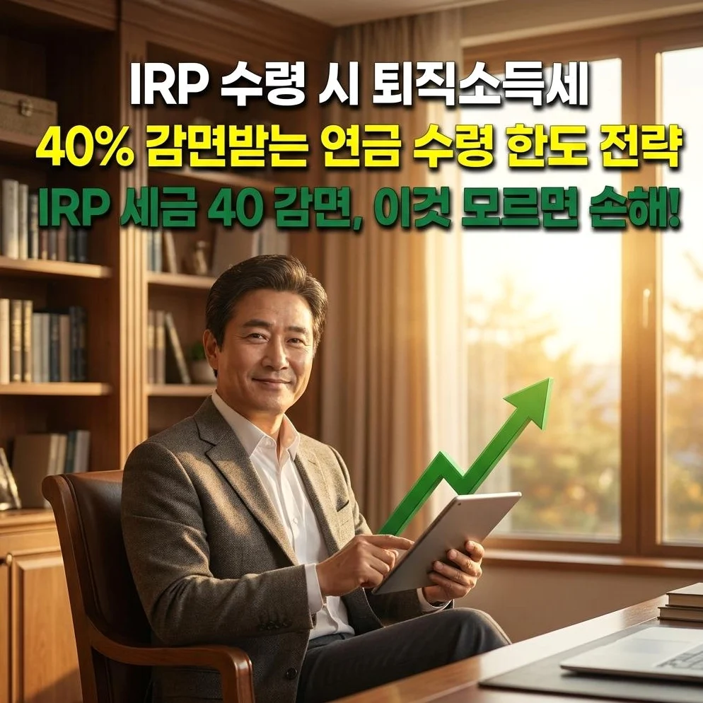 IRP 수령방법과 퇴직소득세 40% 감면 전략