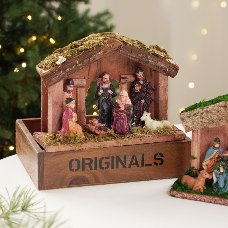 Christmas nativity decoration with figures