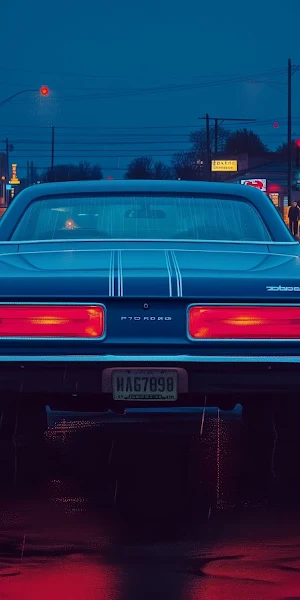 Illustration, Ai Art, Car, Taillights, Blue Hour 5K Wallpaper Background