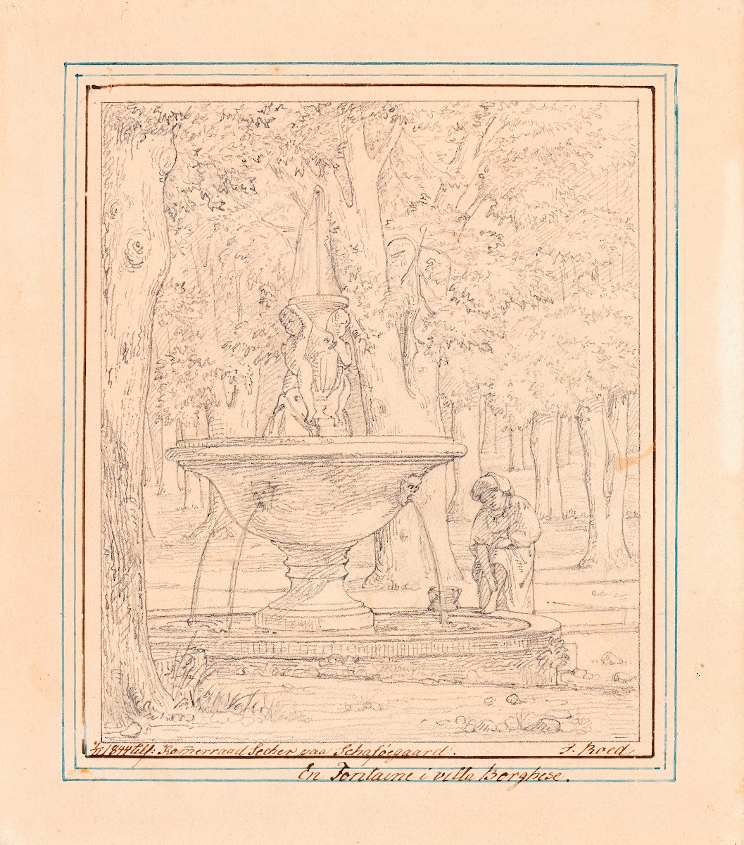 Study for Scene from the Garden of Villa Borghese in Rome