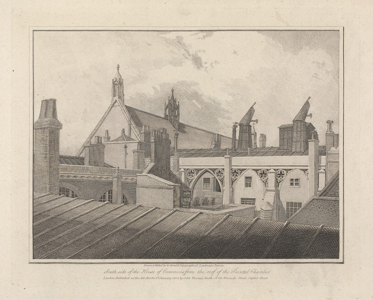 South Side of the House of Commons from the Roof of the Painted Chamber 1805