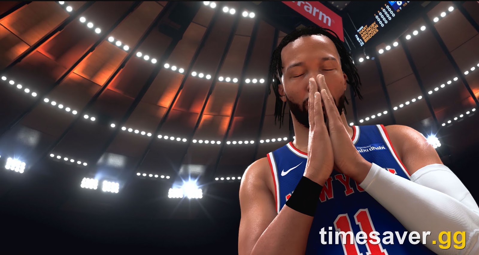 NBA 2K27 official in-engine screenshot (Jalen Brunson) — the Auction House is how you chase the real NBA stars you want as MyTEAM cards