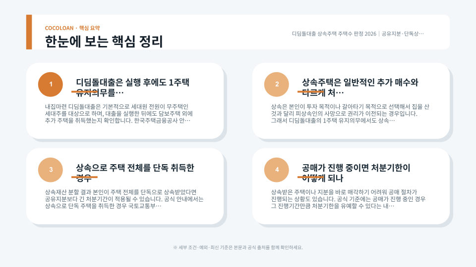 상속주택 공유지분과 단독상속의 처분기한 차이를 정리한 본문 이미지