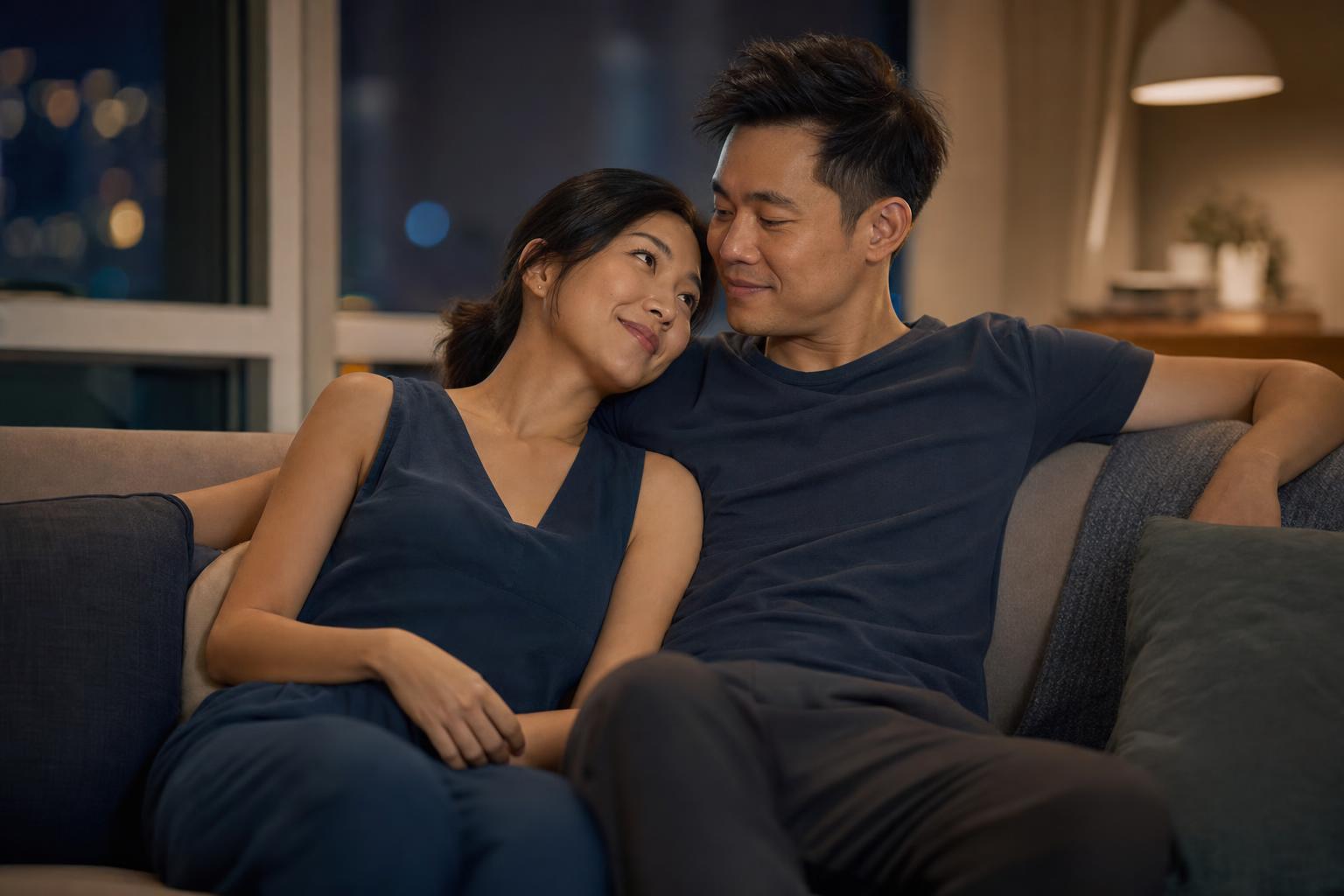 Asian couple together in Singapore — intimacy and wellbeing