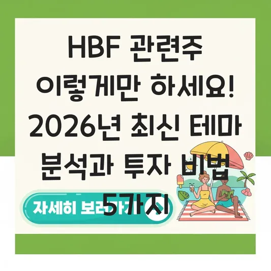 HBF 관련주 테마 분석 및 기업별 사업 추진 현황 알아보기 대표 이미지