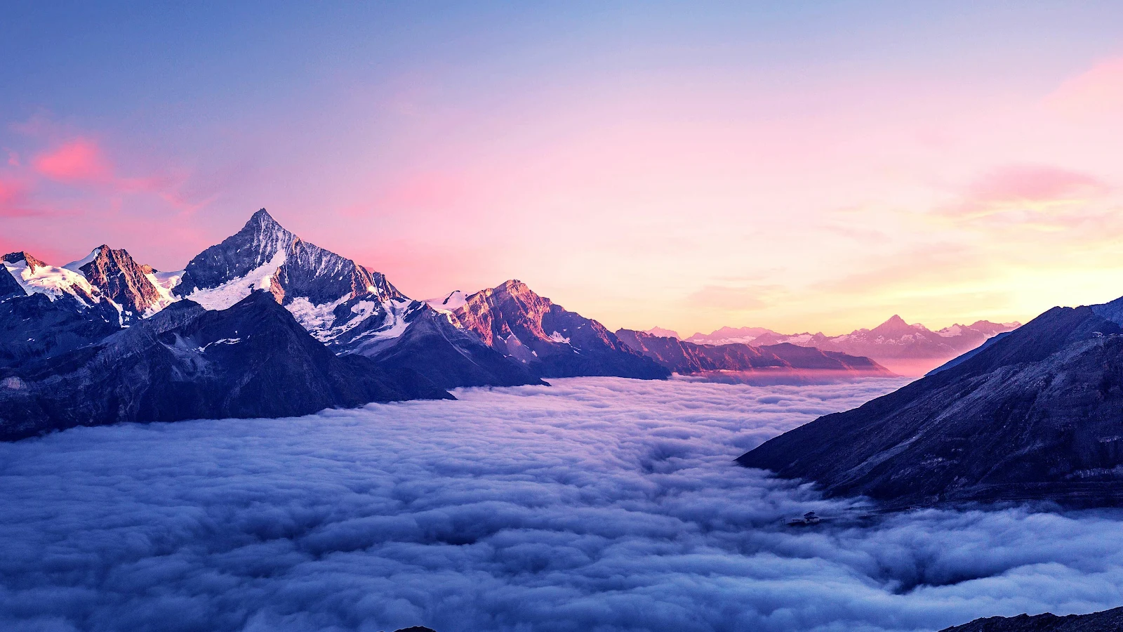 Majestic Mountains Over Cloud Blanket - Landscape Photography 4K Wallpaper (3840x2160)