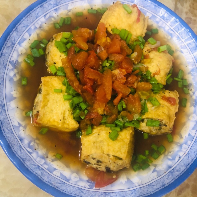Đậu Hủ Nhồi Thịt Sốt Cà Chua