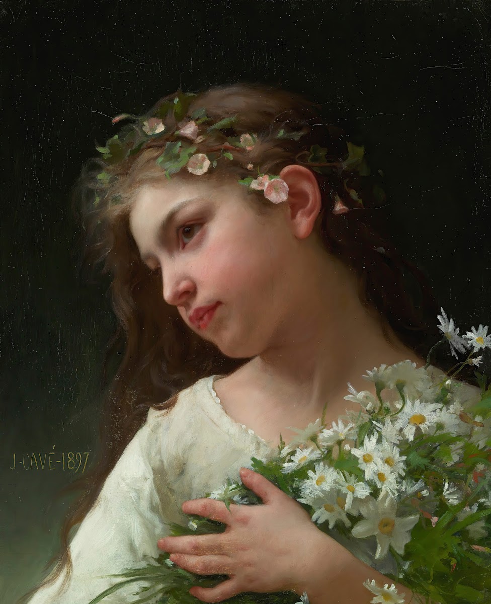 Girl with a bouquet of daisies 1897