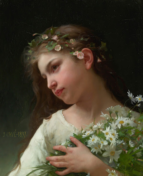 Girl with a bouquet of daisies 1897