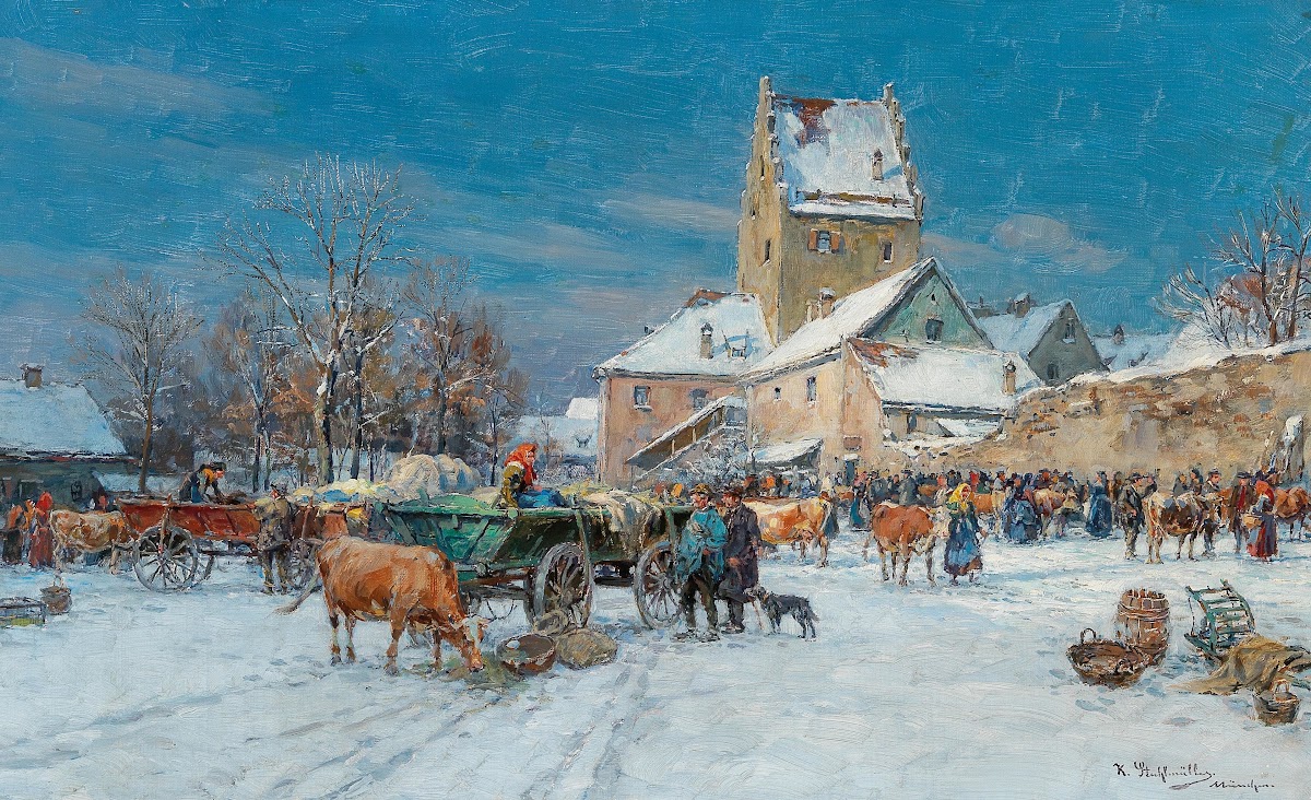 A Market Scene in Winter
