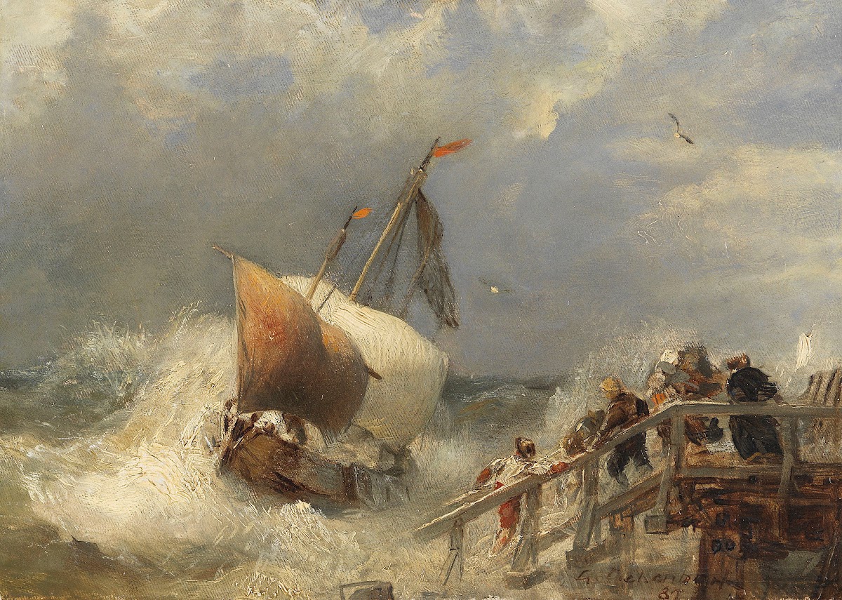 Sturm am Hafen 1881