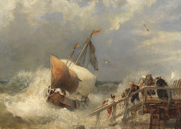 Sturm am Hafen 1881